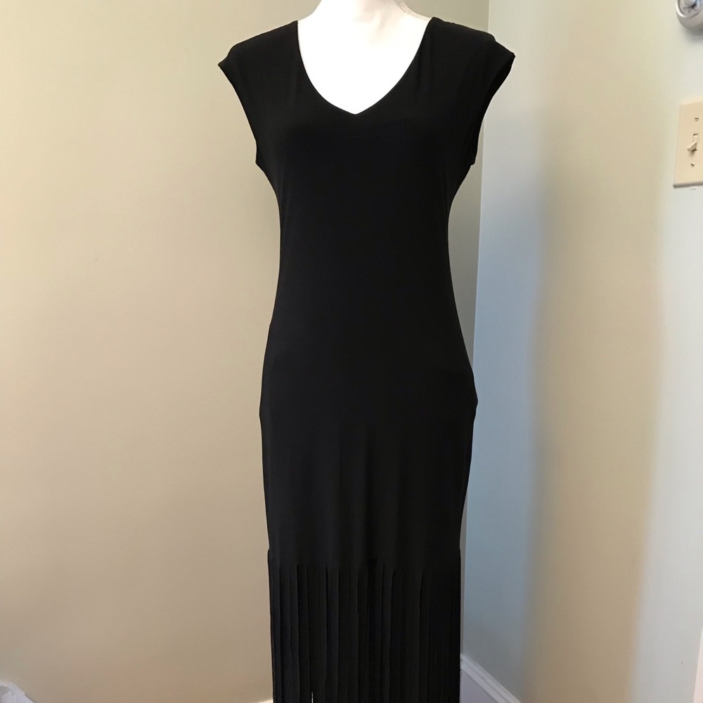 Black fringe formal dress